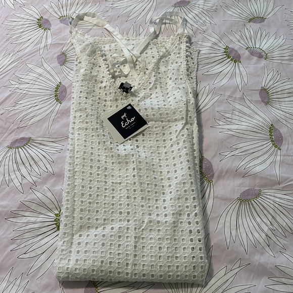 🔥🔥NWT ECHO Sheer Eyelet Midi Dress - Picture 9 of 11